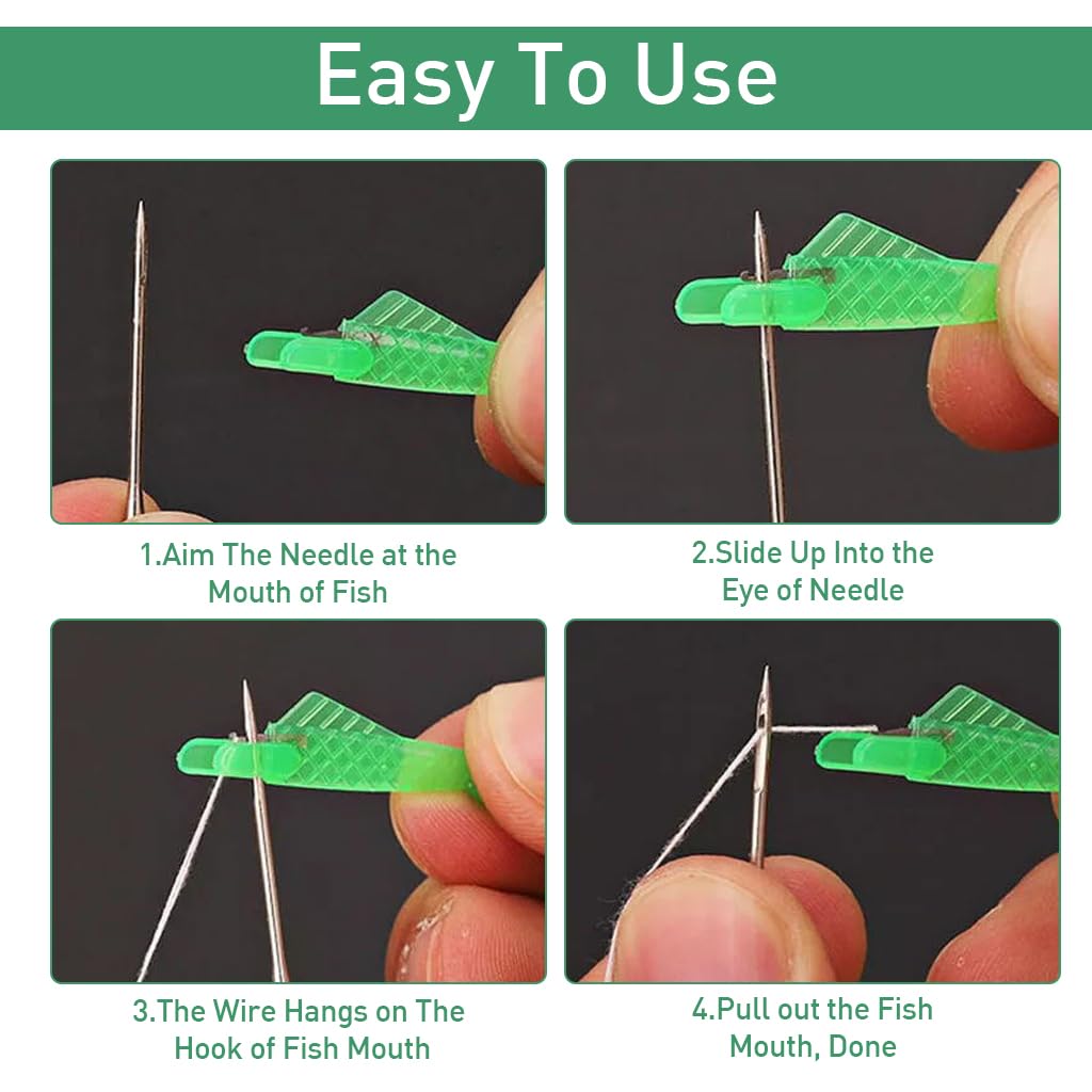 HASTHIP Sewing Machine Needle Threader Set of 10 with Automatic Loop Tool for Easy Use