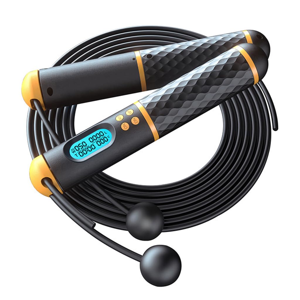 Optifit Skipping Rope with Counter and Calorie Tracker featuring 3m Adjustable Wire Rope | Cordless Dual Mode Fitness for Men Women Kids