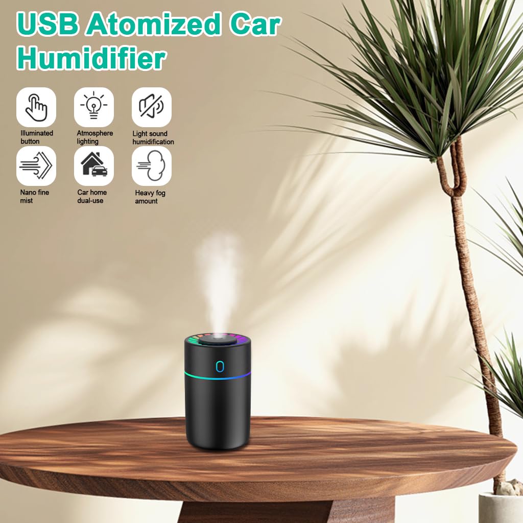 STHIRA Car Humidifier for Home and Travel with Dual Mist Modes and 230ml Tank | USB Powered