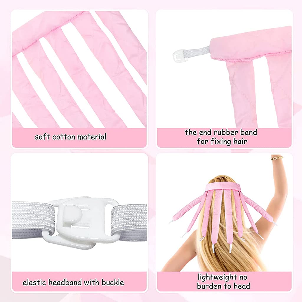 HASTHIP Heatless Hair Curler for Overnight Voluminous Curls with 8 Sticks 50 cm Silk Cotton Ribbon