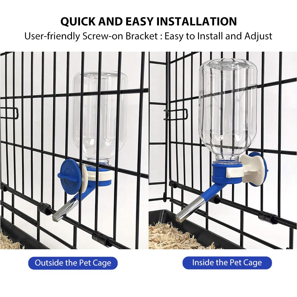 Qpets Small Pets Water Bottle for Cages with 150ml Capacity and Long Nozzle | No Drip Design