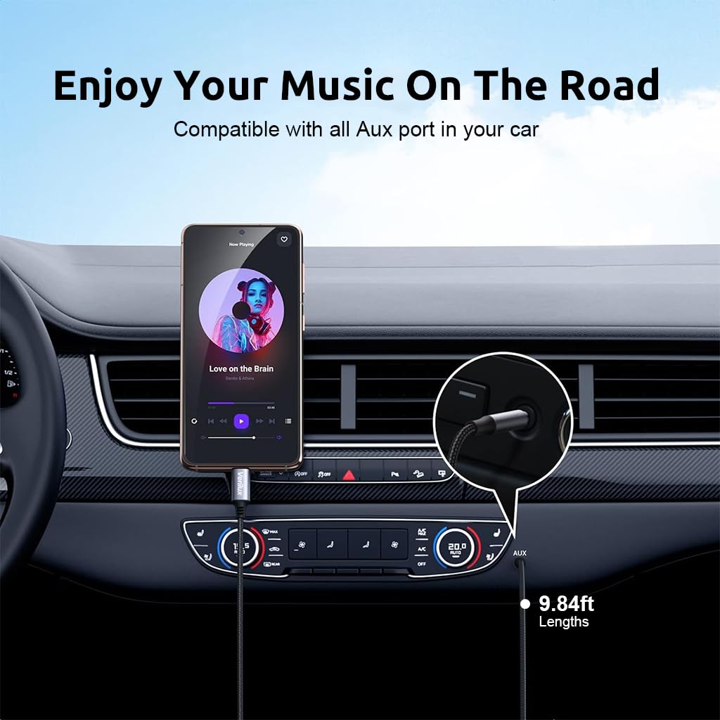 ZEITEL USB C to 3.5mm Audio Aux Cable 10ft with Gold Plated Connector and Nylon Braid | for iPad Pro Pixel and Galaxy