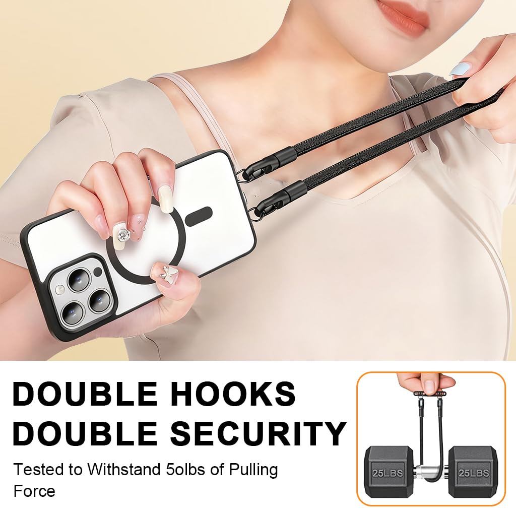 ZORBES Metal Phone Tether Tab for Cell Phones with Dual Hook and 0.4mm Stainless Steel | Prevents Falling and Loss