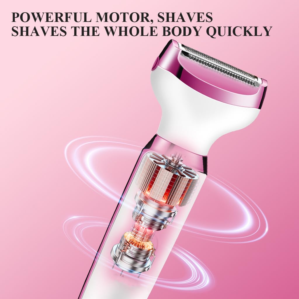 MAYCREATE Electric Razor Shavers for Women with 5 Attachments and LCD Display | Rechargeable Wet & Dry Trimmer for Face Body and Bikini