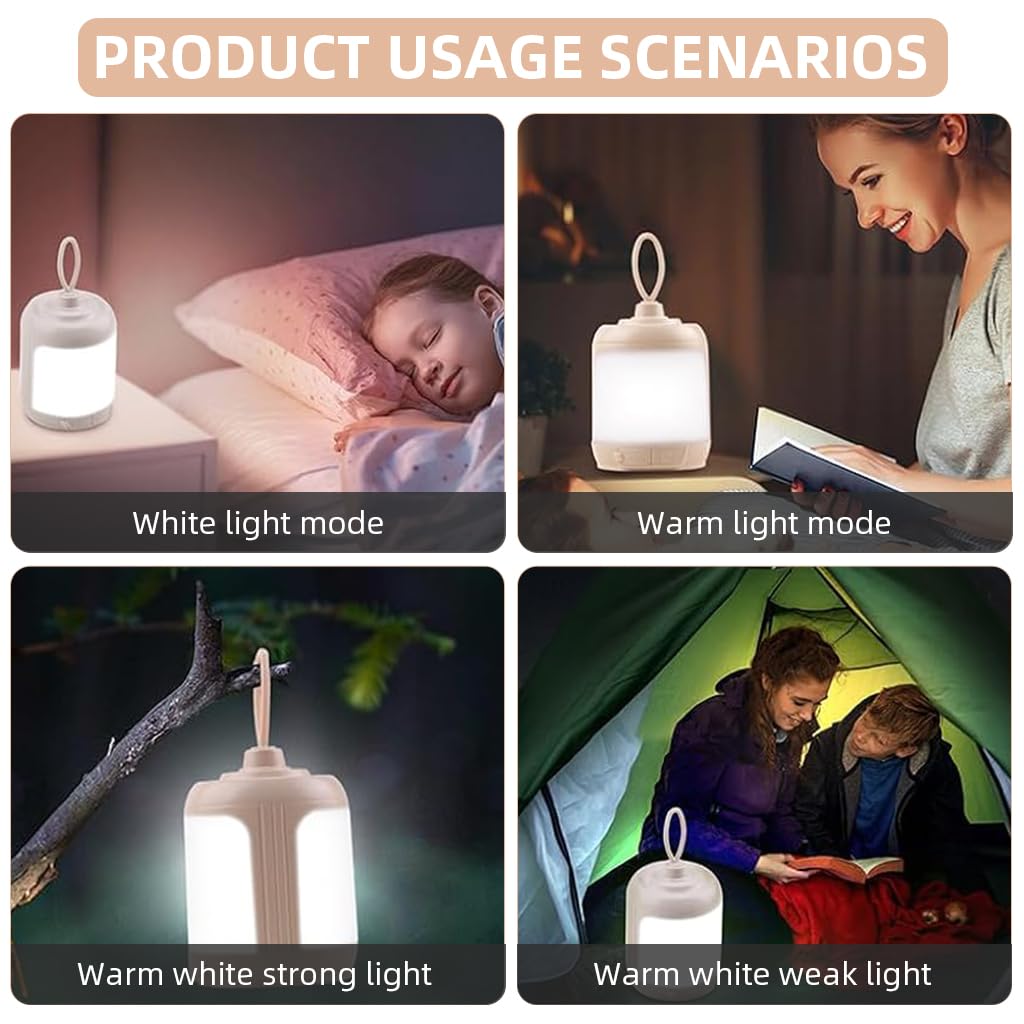Proberos Camping Lamp with 4 Lighting Modes and Loop Handle | Compact 9.4x6.5x6.5 cm LED