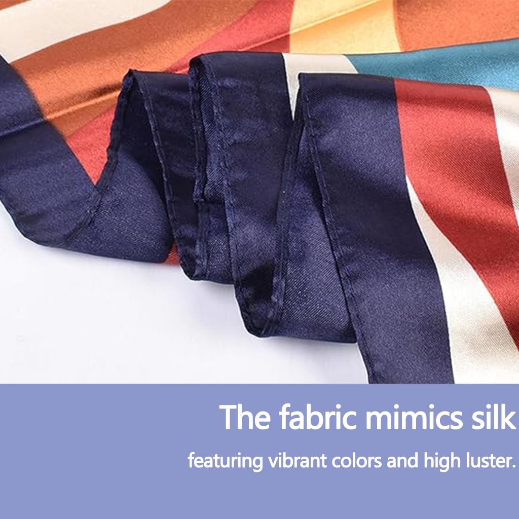 Zibuyu Vintage Print Large Square Scarf for Women featuring 90x90cm Silk-Like Fabric | Elegant Navy Blue Accessory