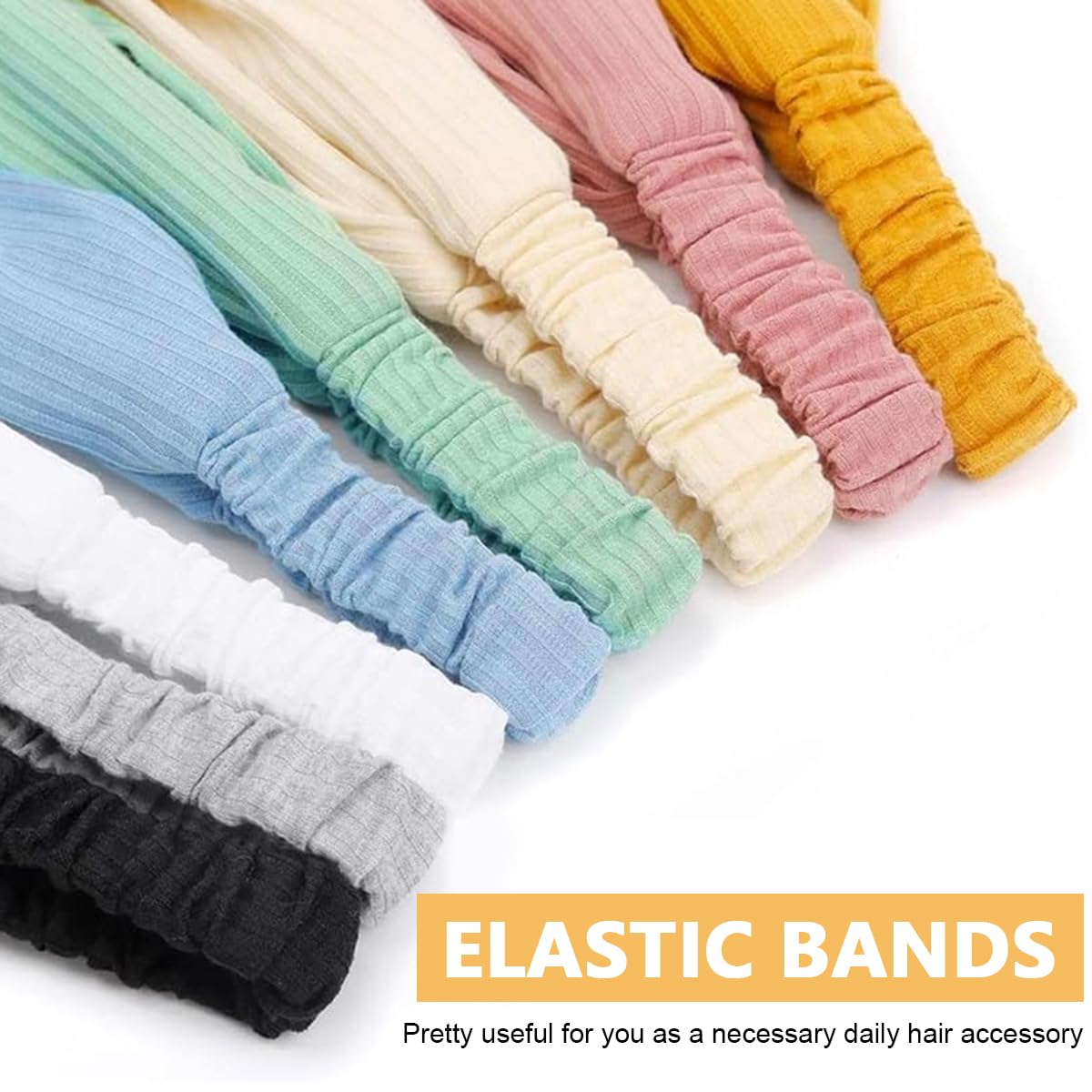 MAYCREATE Hair Band Set for Women with Stretchy Ribbed Knit Design 8pcs | Non Slip Boho Style