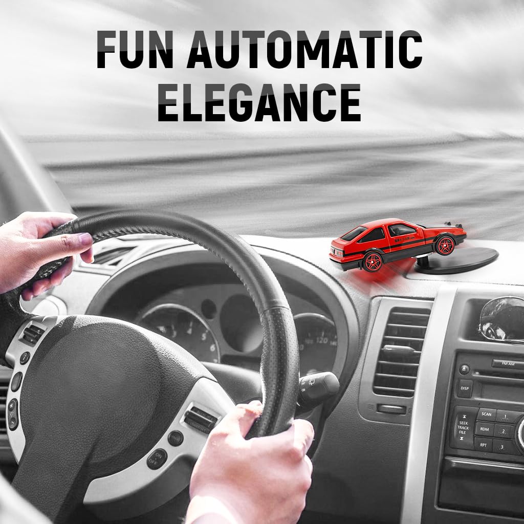 STHIRA Mini Car Model for Dashboard Decor with 2.95 in Alloy Build and Drifting Base | Red AE86 Gift