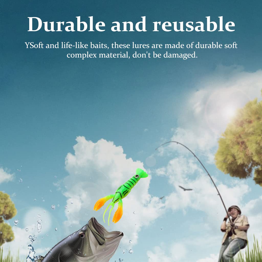 HASTHIP Fishing Lures Kit for Freshwater and Saltwater with 4 pcs 8.5cm Soft Baits | Realistic Crab Design