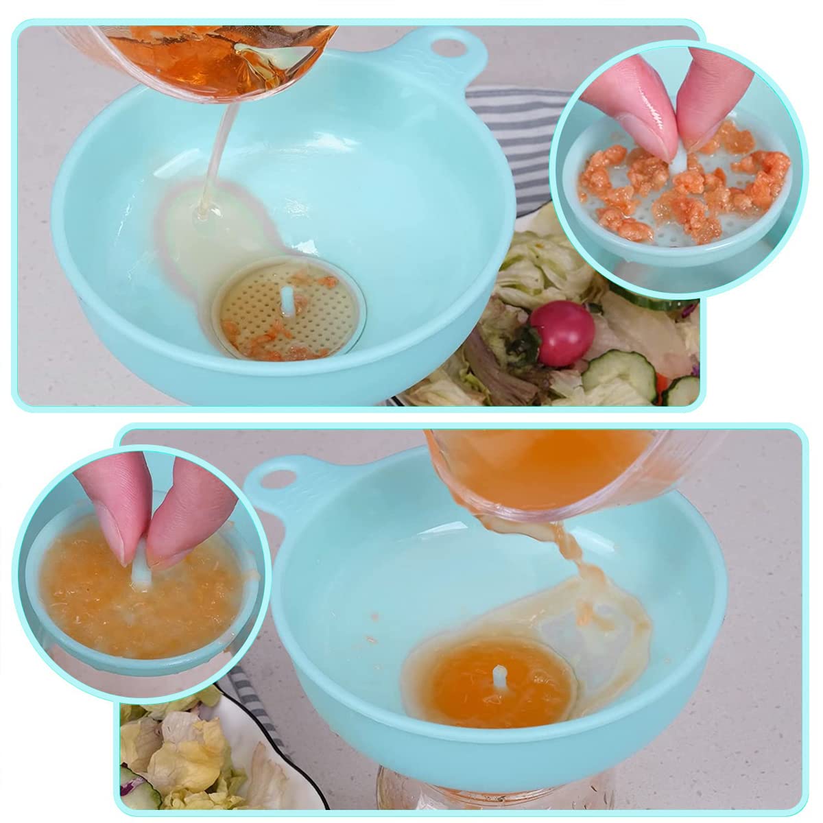 Supvox Plastic Wide Mouth Funnels for Canning and Filling | 3 in 1 Detachable Spout and Strainer Set