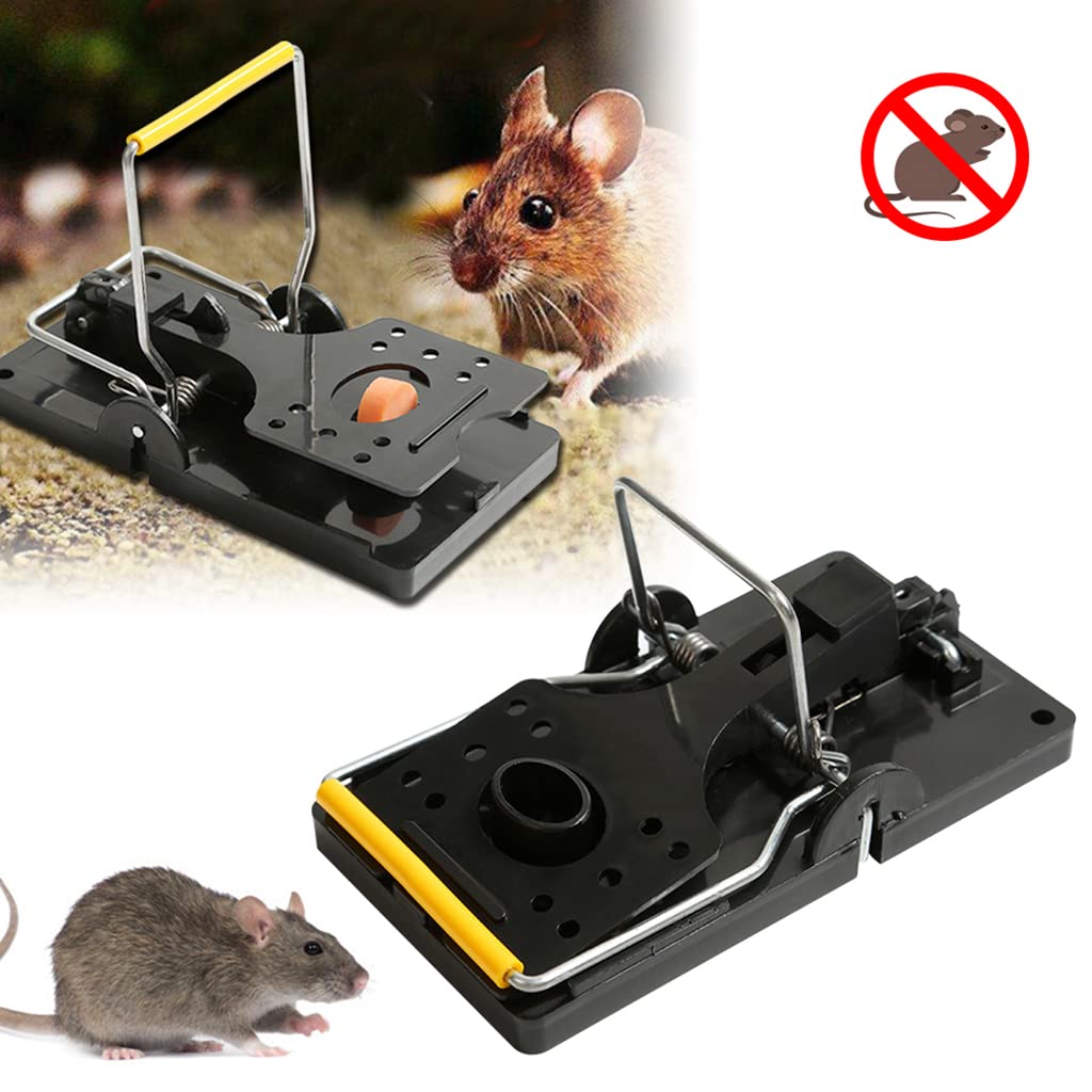 ELEPHANTBOAT Mouse Traps for Indoor and Outdoor Use with Quick Trigger | 4 Pack 9.7×4.6×5.5 cm Reusable ABS Design