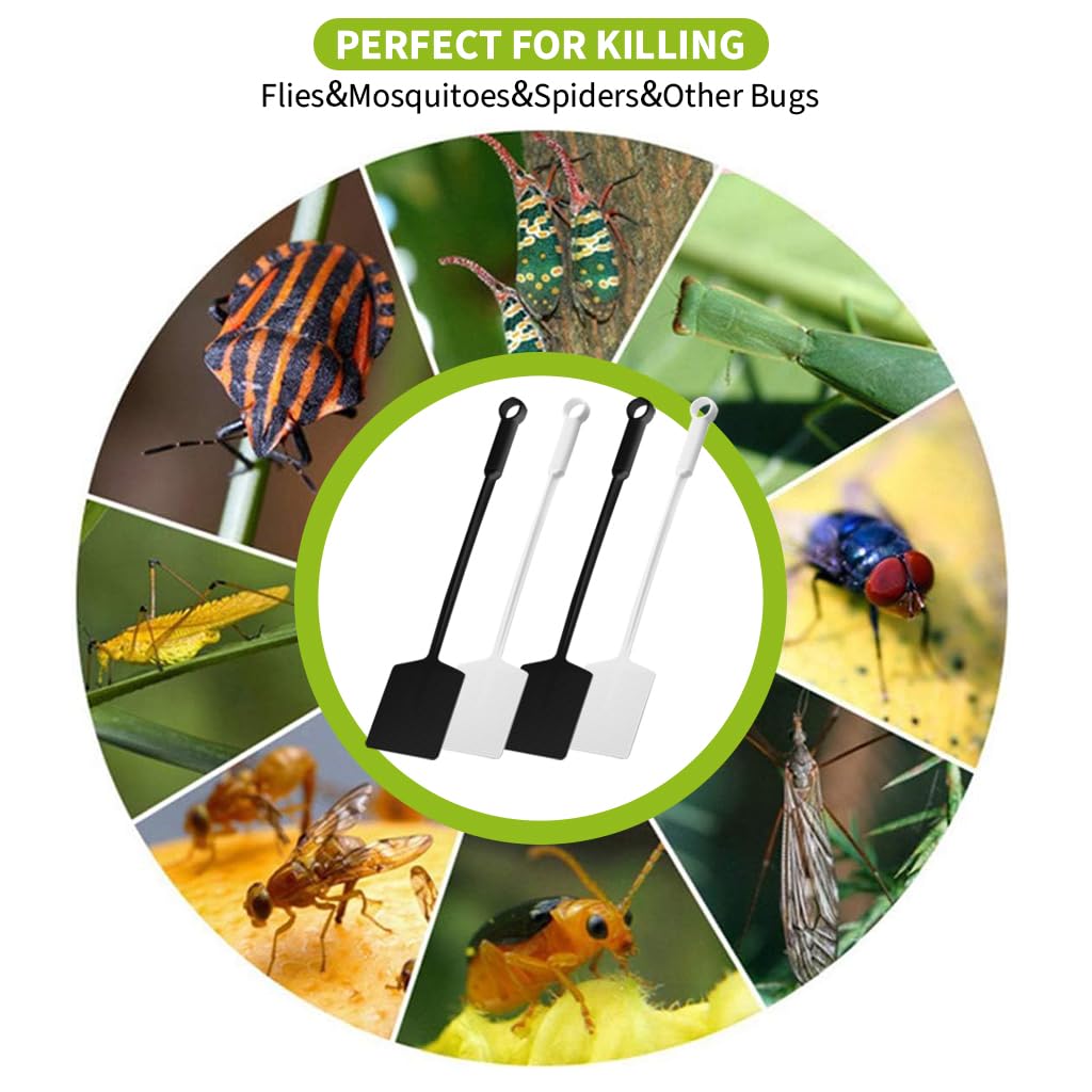 Supvox Fly Swatters for Home and Outdoor with 17.5 in Long Handle & Ergonomic Grip | 4 Pcs