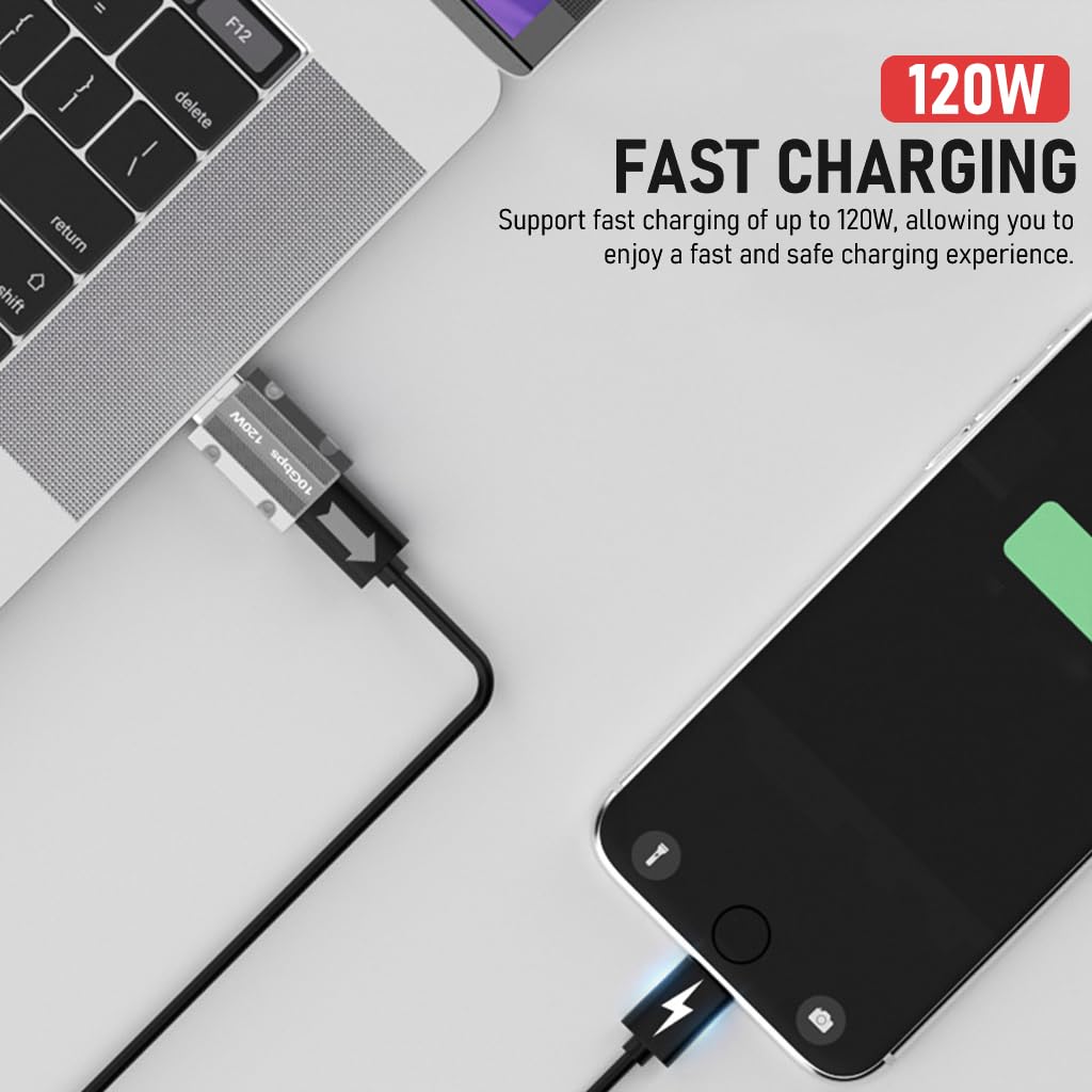 Verilux Type C Adapter for USB C Devices with 120W PD Fast Charging and Magnetic Design