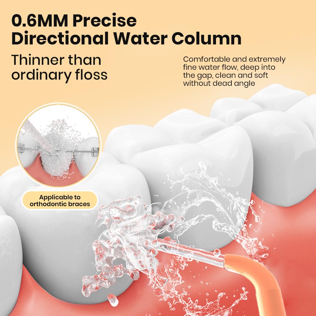 HANNEA Water Dental Flosser for Teeth with Air Pressure Power 90ml Portable 3PCS Set