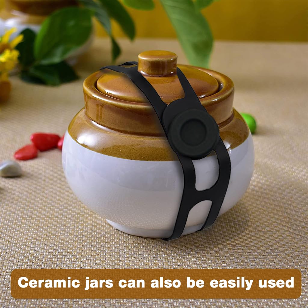 ZIBUYU Silicone Latch Strap for Slow Cooker Lid 24.4 in with Self Lock Tab | 2pcs Reusable Heat Resistant Tie