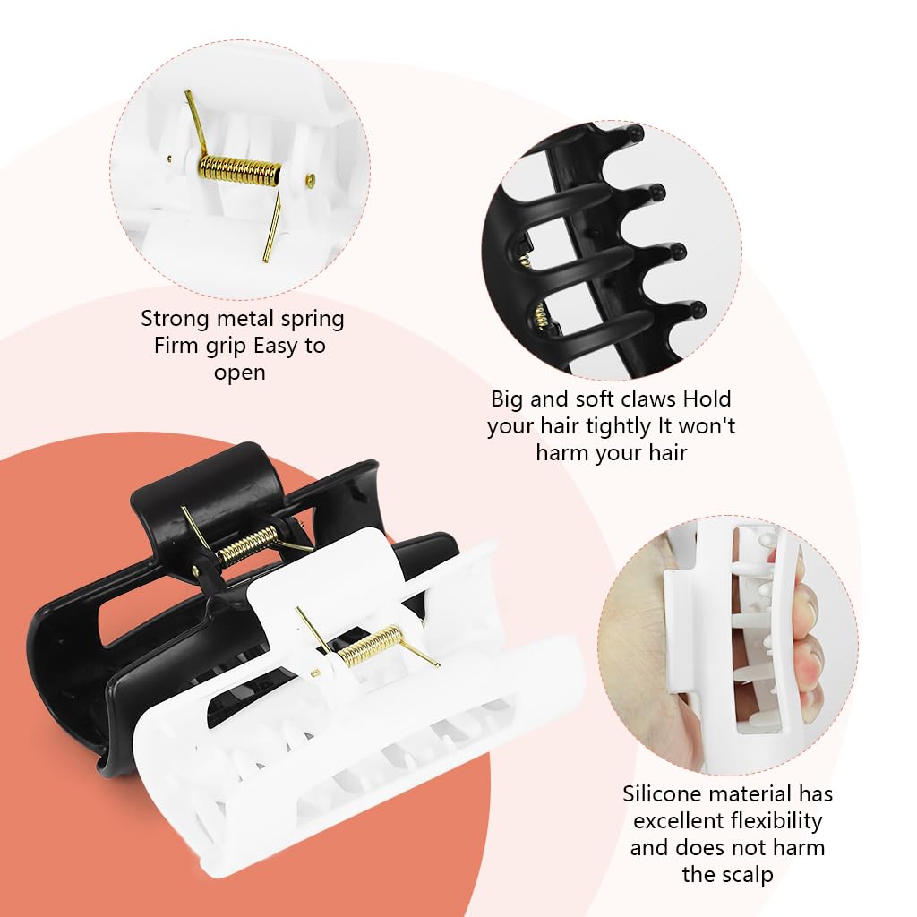 SANNIDHI Claw Clips for Women featuring 4.2 in Flexible Silicone Grip | 2 Pcs Set