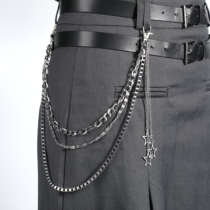 SANNIDHI® Jean Chain Belt for Women Men Goth Punk Chain Belt Layered C ...
