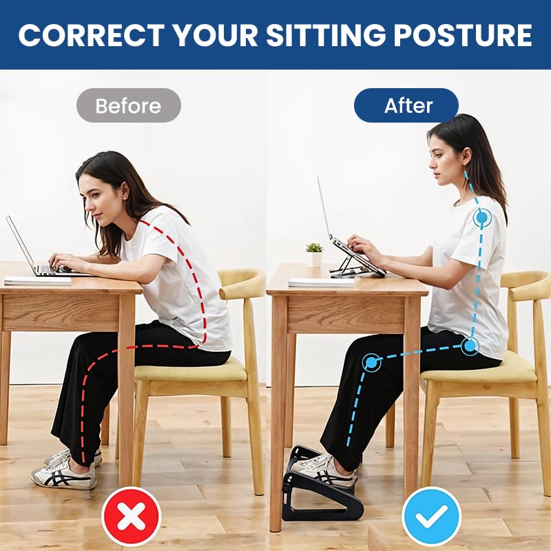 ZIBUYU Foot Rest Under Table for Office Chair with 6 Adjustable Modes and Acupressure Rollers | Ergonomic Support for Work and Home
