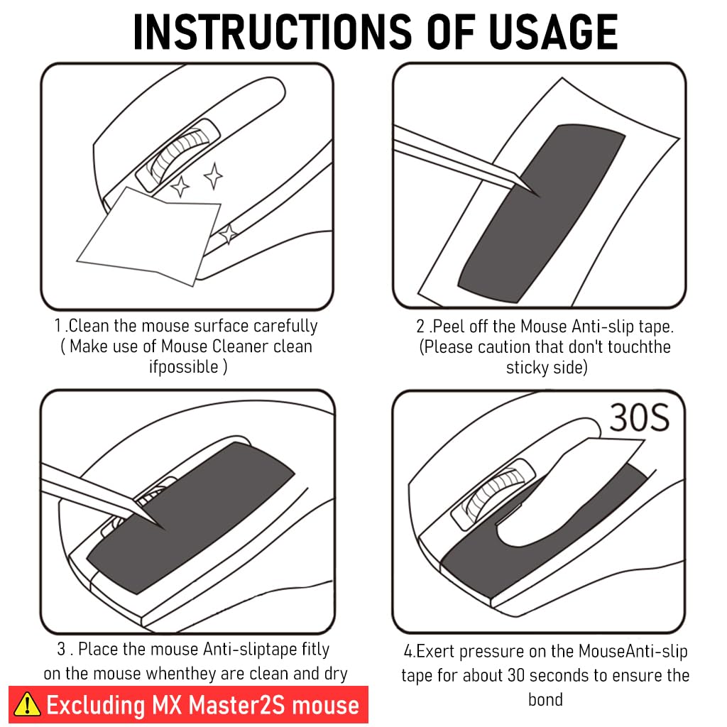 Verilux Mouse Grip Tape for MX Master 3 Mouse, Anti Slip Non Fading Gaming Mouse Skin, Sweat Resistant Self Adhesive Paper Stickers, Pre-Cutted Sweat-proof Cool Mice Upgrade Kit (Mouse is not Included)