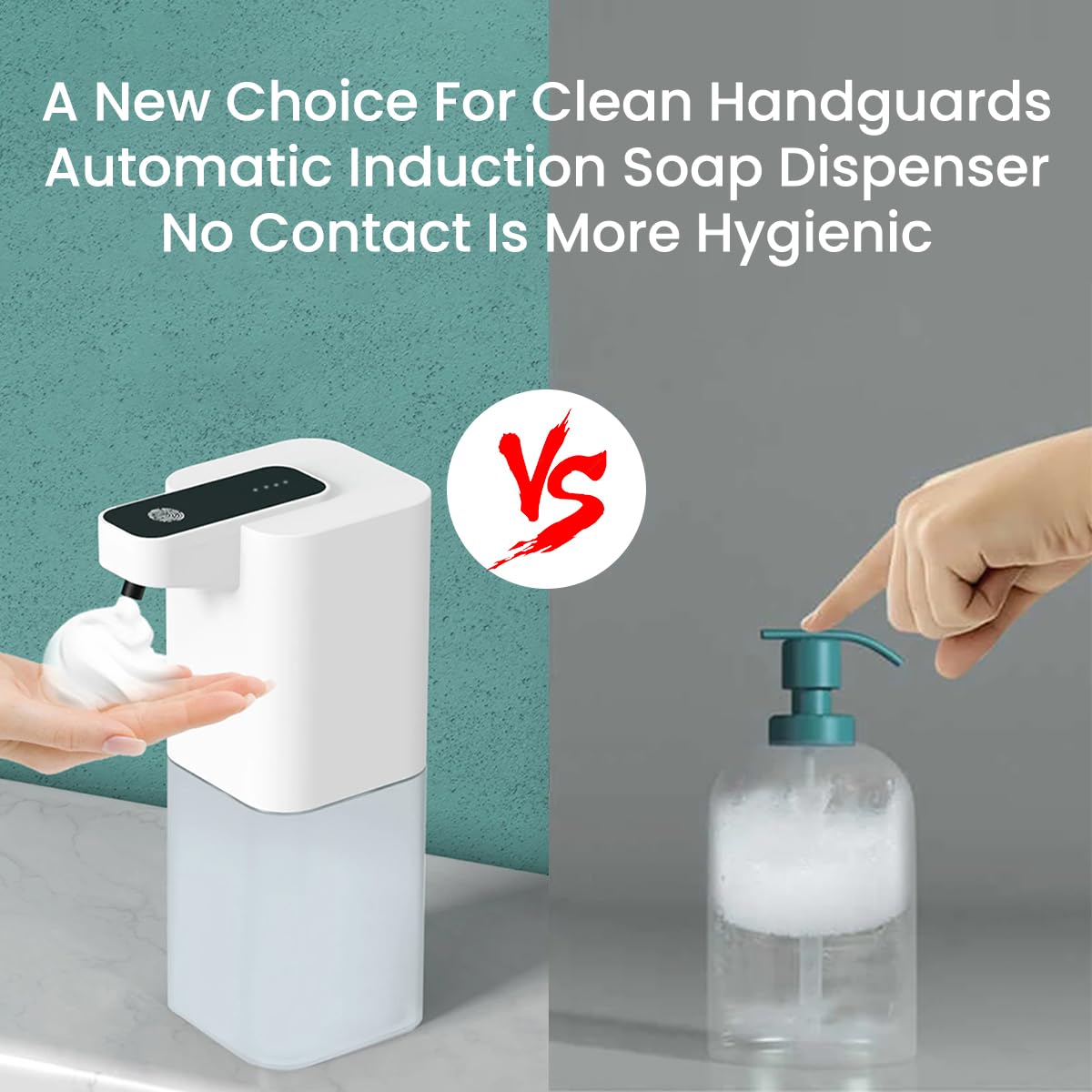 HANNEA® Automatic Soap Dispenser No-Touch Automatic Soap Dispenser Fine Foam Dispenser 13.5oz/400ml Hand Wash Soap Foamer Handwash Dispenser for Kitchen Bathroom Office Public Area