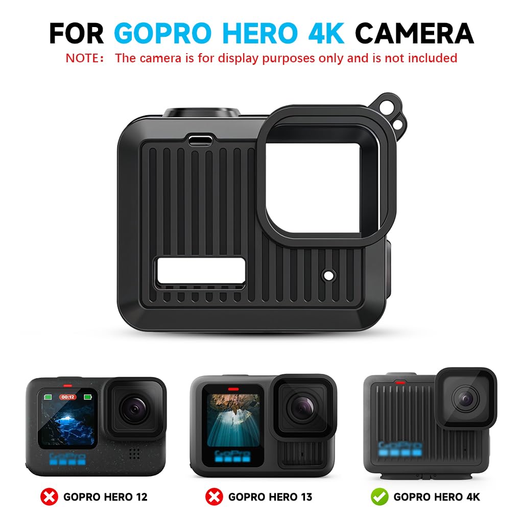 ZORBES GoPro Hero 4K Accessories Kit with Silicone Case and 2PCS HD Tempered Glass | Full Protection