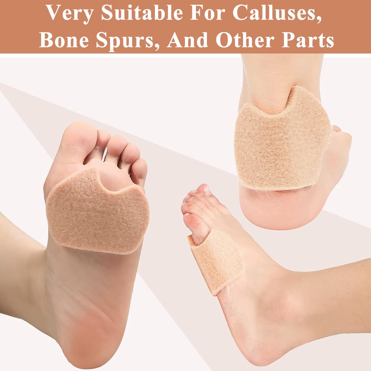 MAYCREATE® 3 Pairs Wool Felt Ball of Foot Cushion Shoe Insoles, Foot Pads for Dancer Sesamoiditis Pads, Self-Adhesive Foot Cushion Pads for Men Women Dancing Pain Relief