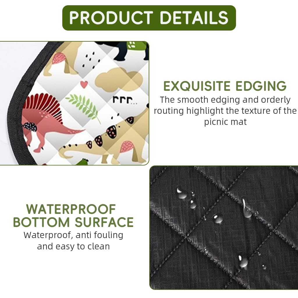 PROBEROS Picnic Blanket for Outdoor Use with 2x2m Waterproof PEVA Layer | Self Packable Design