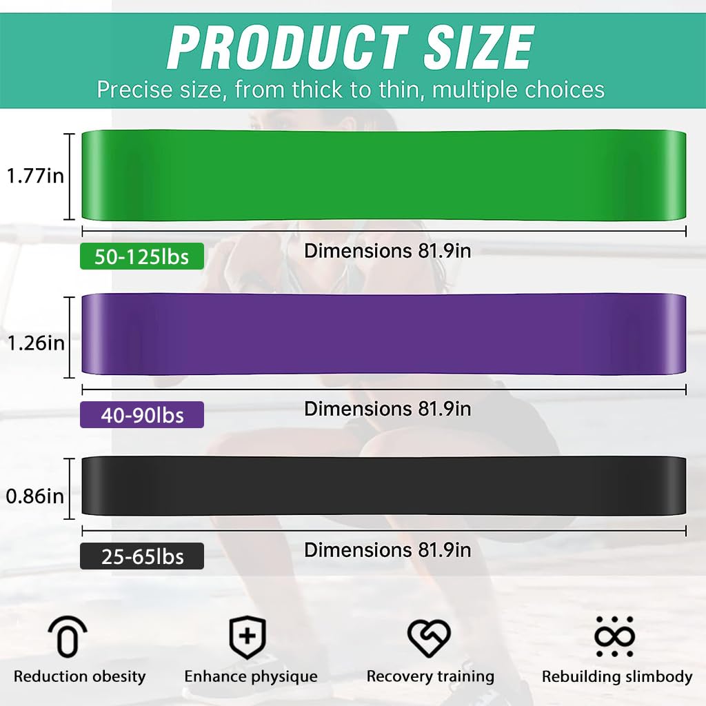 Proberos Resistance Bands Set for Strength and Full Body Training with 3 Pcs 10–55kg TPE