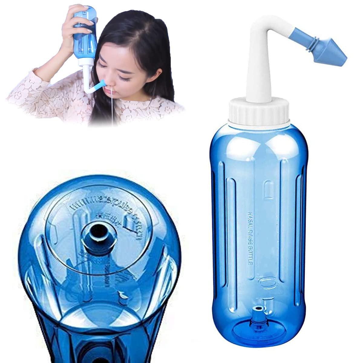 MAYCREATE  500Ml Neti Pot - Nose Wash System - Nose Cleaner With Sinus Nasal Pressure - Doctor Suggestion Product - Sinus Rinse For Adults Children Nose Care.