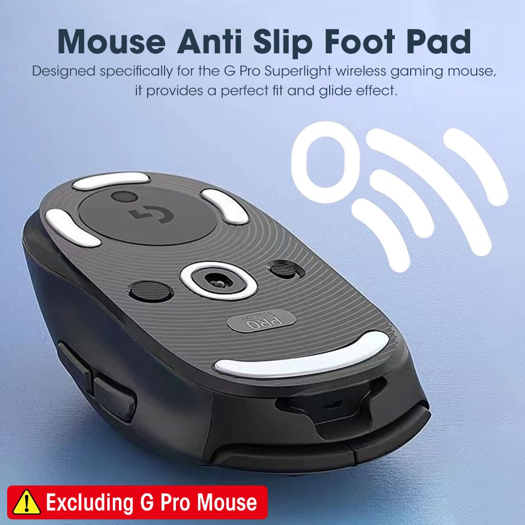 Zeitel Mouse Feet Skates for Logitech G Pro Superlight featuring 0.7mm PTFE curved edges | smooth glide replacement