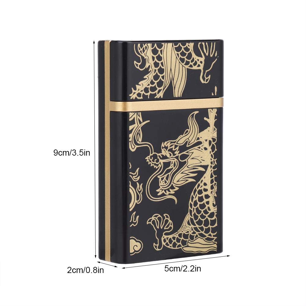 ZIBUYU Cigarette Case with Lighter for Smoking featuring USB Flameless Tungsten Design | Black 8 Cigarettes Box