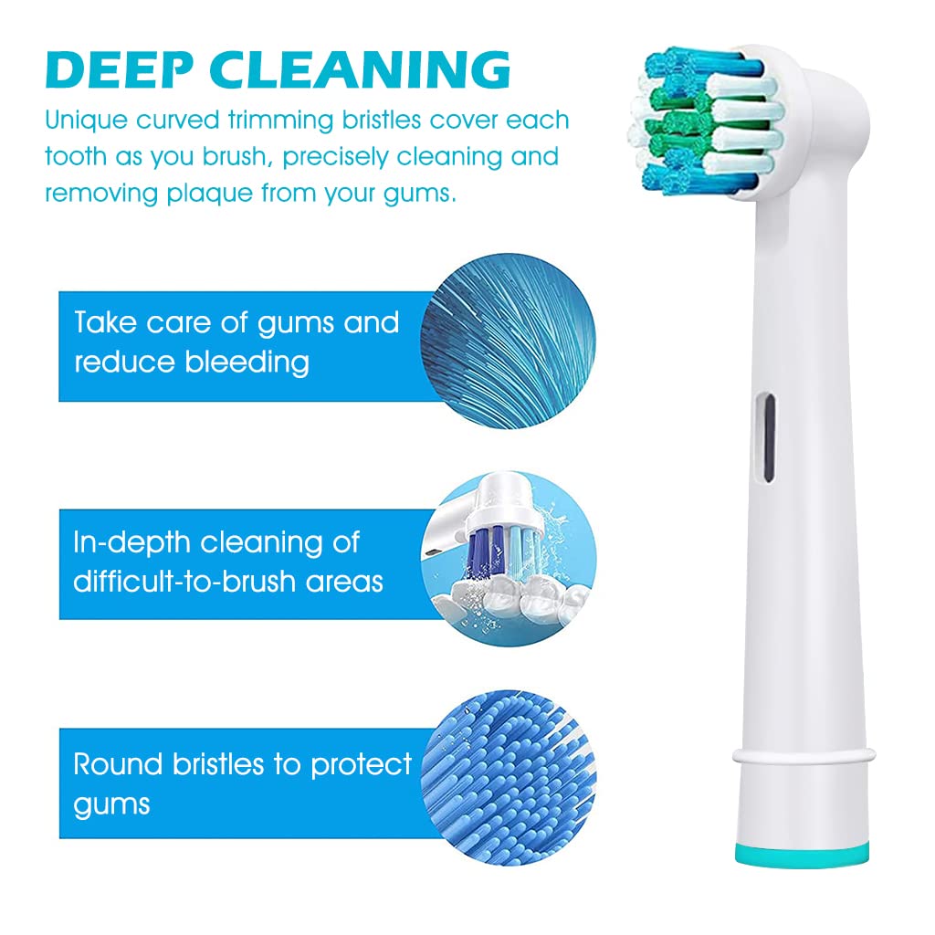 ZORBES® Pack of 8 Replacement Toothbrush Heads Compatible Refills for Most Braun Oral-B Electric Toothbrushes with Classic Precise Clean Replacement Brush Heads