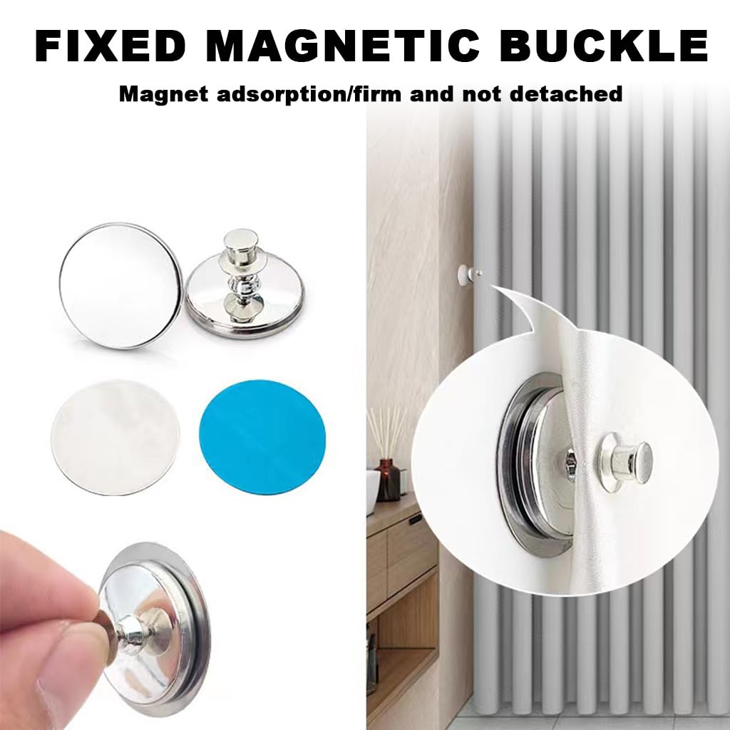 HASTHIP Curtain Magnets for Home Bedroom and Office Draperies | 3 Pair Round Metal Holdback Buttons