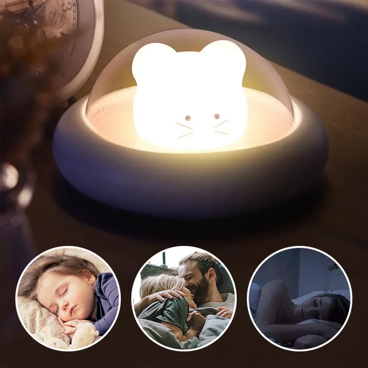 ELEPHANTBOAT LED Night Light for Kids with 3 Brightness Levels and 20 Mins Auto Off | USB Rechargeable