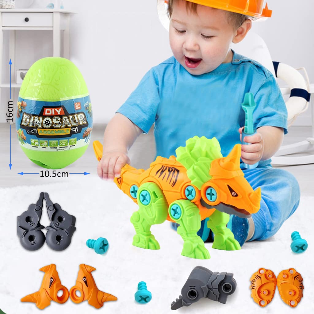 PATPAT Dinosaur Toys for Kids with Screwdriver and Egg Assembly | ABS STEM Toy for Ages 3–8