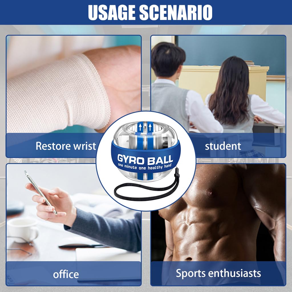 Optifit Wrist Trainer Ball for Arm and Grip Exercise with Auto Start Design 7cm | Portable