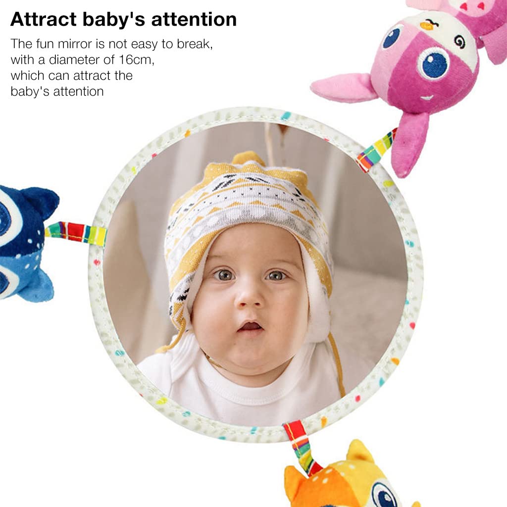 SNOWIE SOFT Hanging Toy for Baby with Rattle and Teether in Plush Multicolor Design | Soothing Chime for 0–12 Months