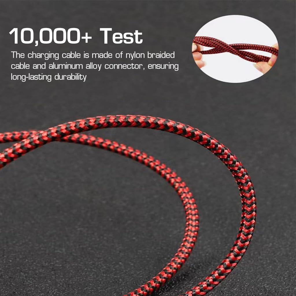 Verilux USB C Cable 5 in 1 for Phone Laptop and Tablet featuring Dual Input Ports & Nylon Braid