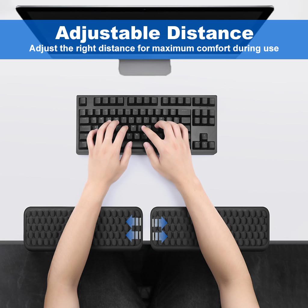 ZORBES Keyboard Wrist Rest Pad for Typing Comfort featuring Memory Foam Cushion 11.8 in Black