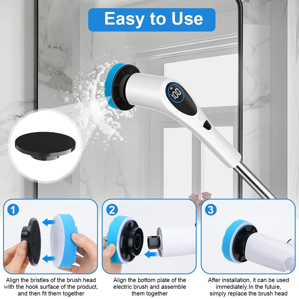 Supvox Replacement Link Board and Hook and Loop Patch for Electric Scrubber | Easy Installation and Secure Pad Grip