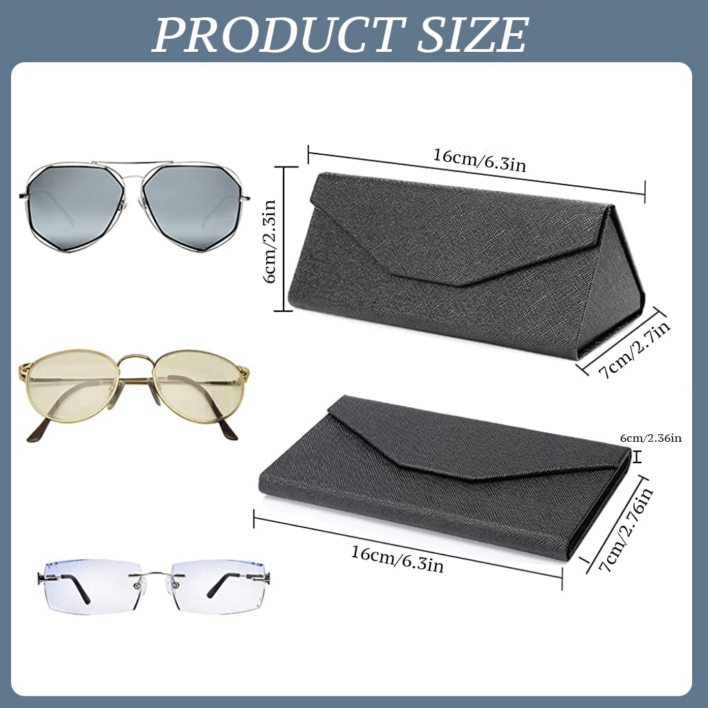 GUSTAVE Sunglasses Organizer Case for Travel with Triangle Folding Design and PU Leather | Includes Lens Wipe Cloth