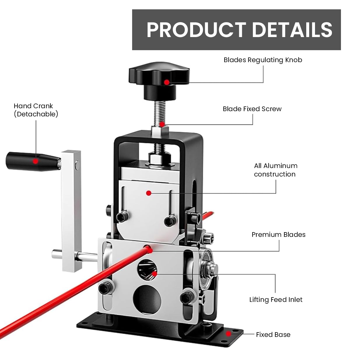 Serplex® Manual Wire Stripping Tool for Electric Power Drill, Drill-Operated Wire Stripper Tool with Hand Crank Adjustable Universal Manual Wire Stripping Tool for Electric Power Drill