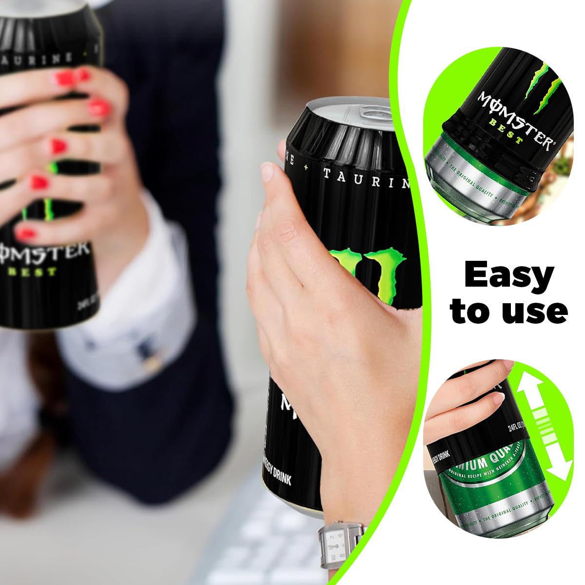 HASTHIP Silicone Can Sleeve Covers for 500ml Cans with Zip Top | 3 Pack Mixed Set