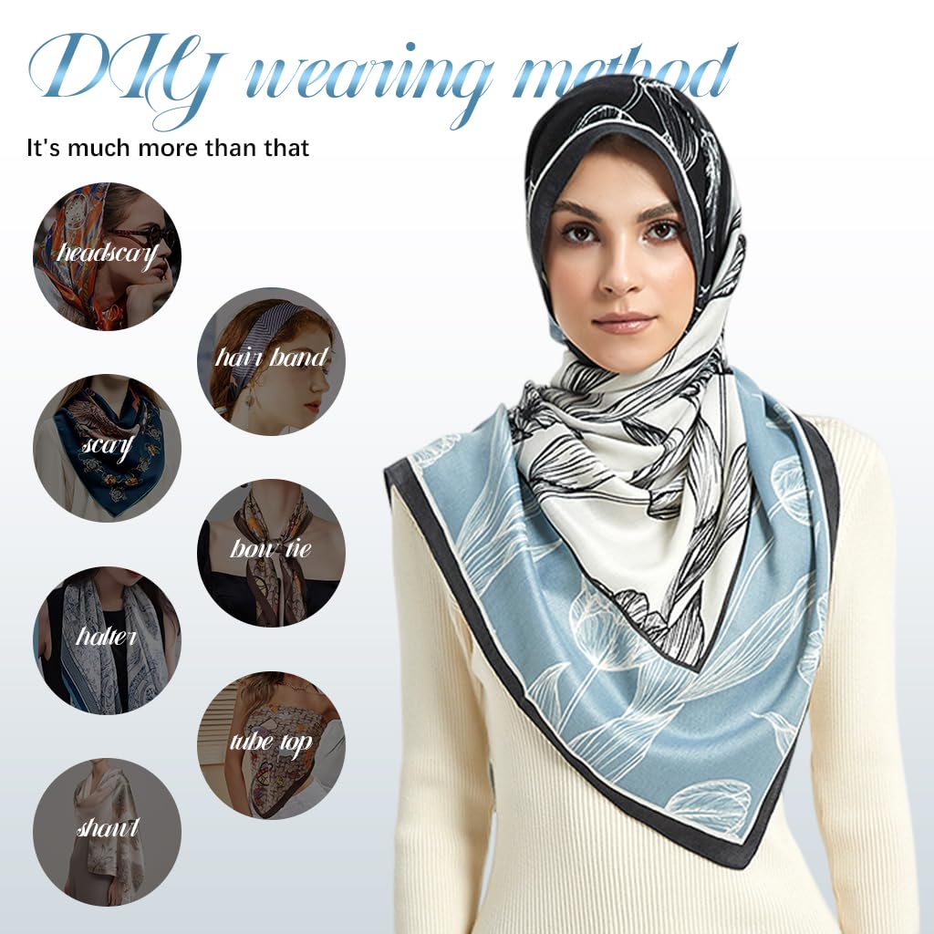 SANNIDHI Head Scarf for Women featuring Floral Print Fleece-like Texture 90×90 cm | Versatile Hair Wrap and Pillow Cover