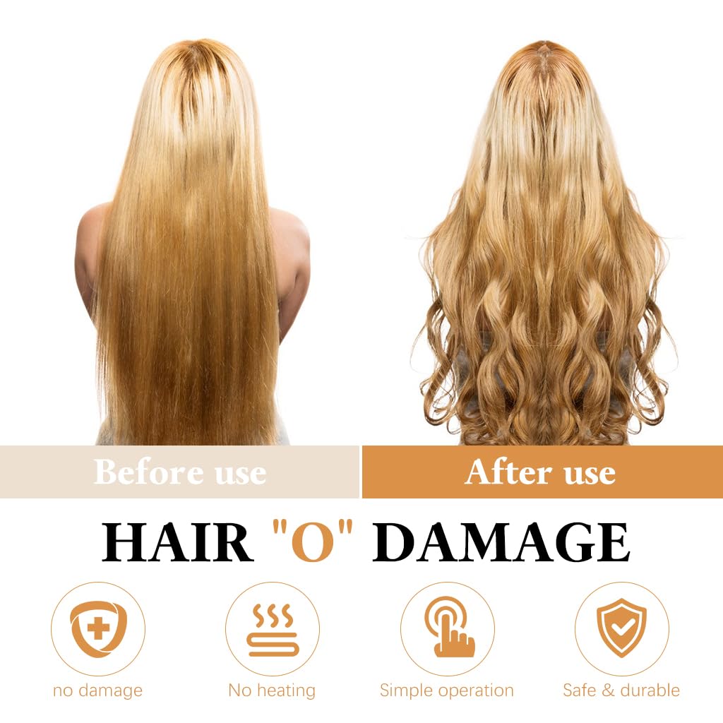 MAYCREATE Heatless Hair Curler for Overnight Curls with Flexible Rod and Hook | Black Satin Rollers