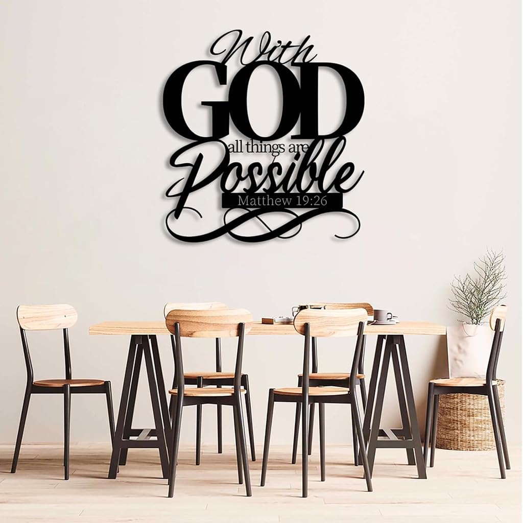 HASTHIP Metal Cutout Wall Ornament for Home Decor with Art Font Design 11.18x11.8 in | Inspirational Hanging Sign