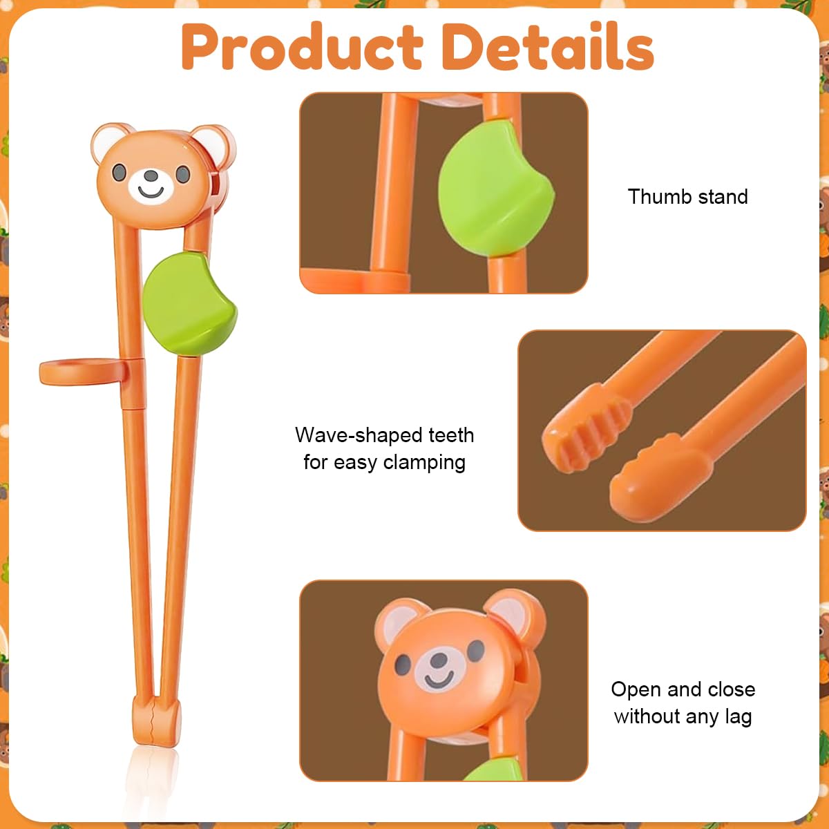 SNOWIE SOFT Training Chopsticks for Kids with Hinged Design and Anti Slip Tips | 3 Pairs BPA Free Self Feeding Set for Ages 3 7