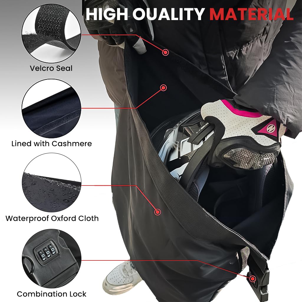 STHIRA Motorcycle Helmet Bag with 3 Digit Lock and Roll Top Closure Waterproof Nylon 53x70.5 cm