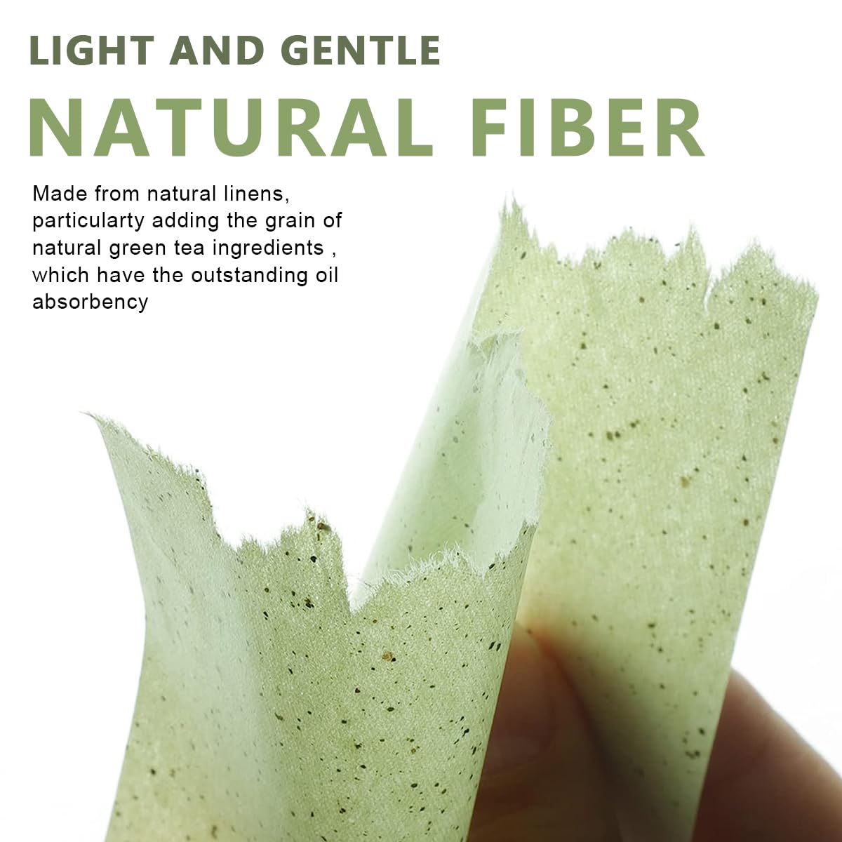 MAYCREATE Oil Absorbing Sheets for Face 200 Counts 9x6 cm with Natural Flax & Green Tea | Gentle Oil Control for Oily Skin