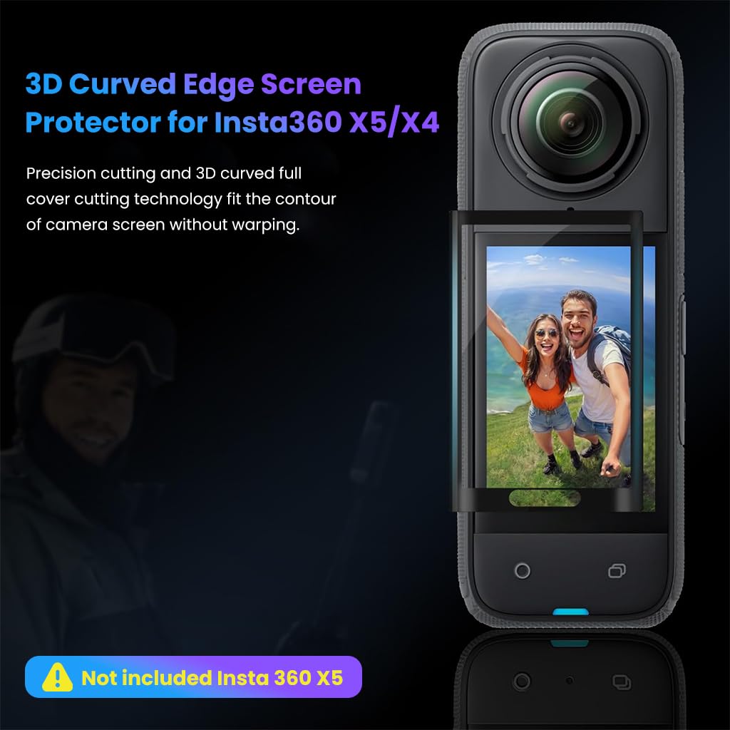 ZORBES Screen Protectors for Insta360 X5 with 9H Tempered Glass | 2 Pack Scratch Resistant Film